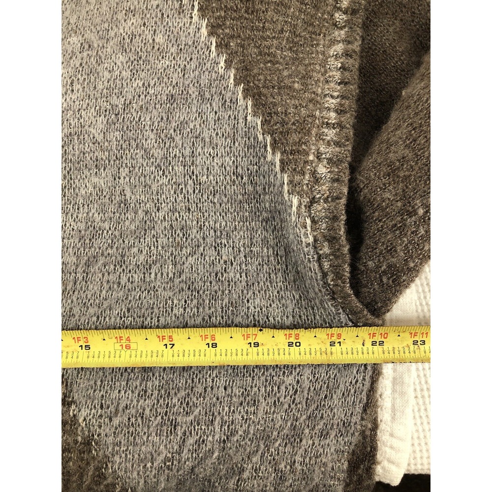 St Michael Vintage Women Cardigan Sweater 16 Gray Brown Wool Full Zip Knit Lined - Picture 11 of 11
